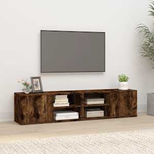 TV skříňky 2 ks kouřový dub 80 x 31,5 x 36 cm kompozitní dřevo - obrázek 1