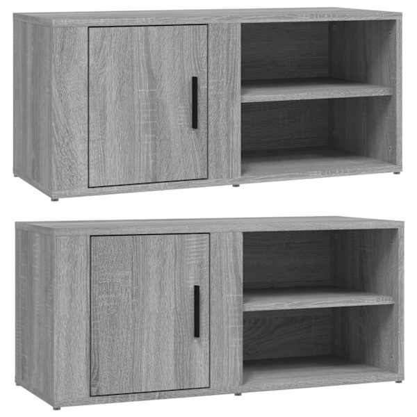 vidaXL telerikapid 2 tk, hall Sonoma tamm, 80 x 31,5 x 36cm, tehispuit