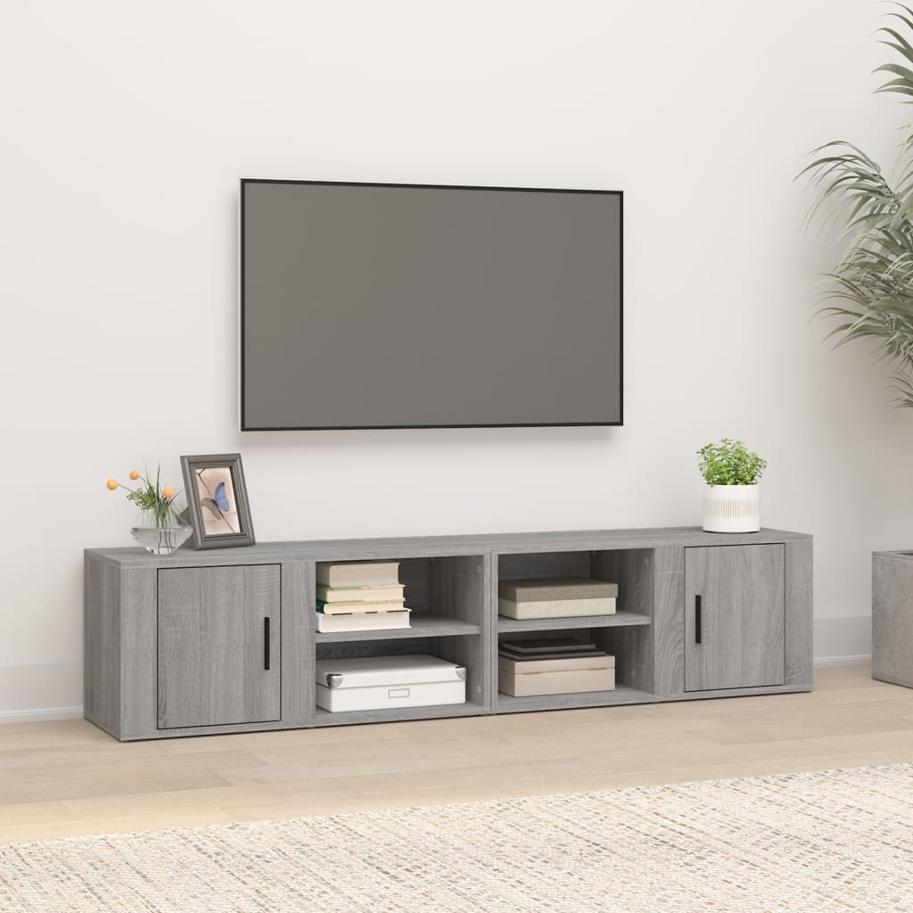 vidaXL TV-Schränke 2 Stk. Grau Sonoma 80x31,5x36 cm Holzwerkstoff