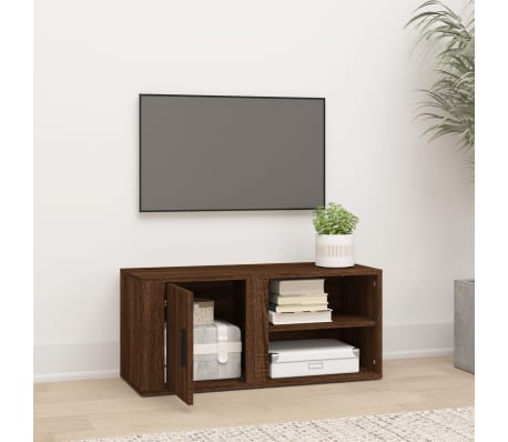 vidaXL TV-taso ruskea tammi 80x31,5x36 cm tekninen puu