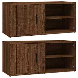TV skříňky 2 ks hnědý dub 80 x 31,5 x 36 cm kompozitní dřevo - obrázek 2