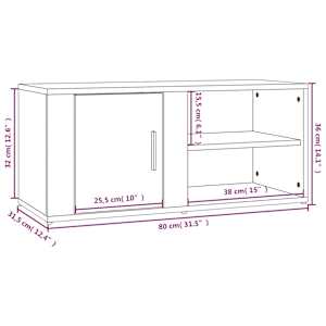 TV skříňky 2 ks hnědý dub 80 x 31,5 x 36 cm kompozitní dřevo - obrázek 12
