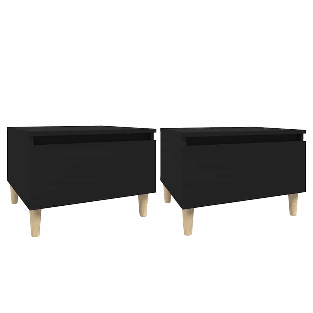 E-shop vidaXL Bočné stolíky 2 ks čierne 50x46x35 cm spracované drevo