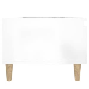 Odkládací stolek bílý vysoký lesk 50x46x35 cm kompozitní dřevo - obrázek 8