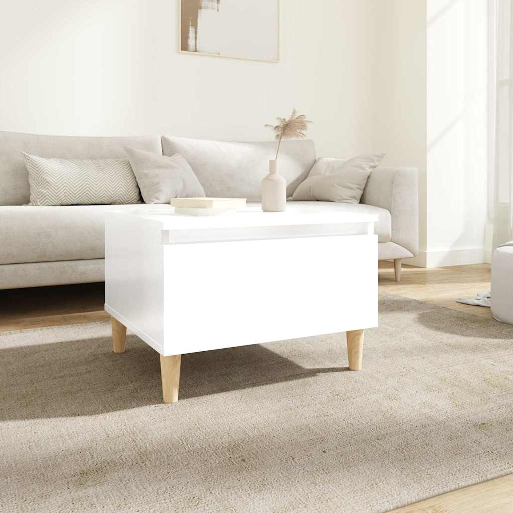 vidaXL Sidobord vit högglans 50x46x35 cm konstruerat trä