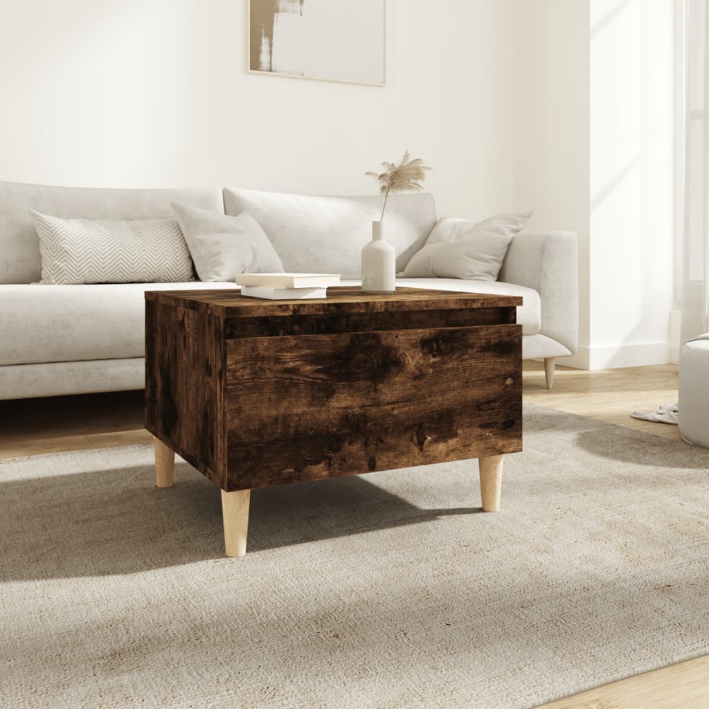 Photos - Coffee Table VidaXL Side Table Smoked Oak 50x46x35 cm Engineered Wood 