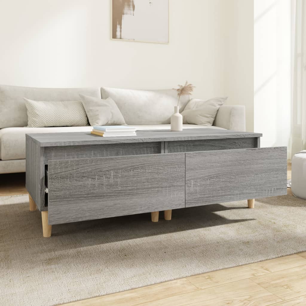 vidaXL Bijzettafels 2 st 50x46x35 cm bewerkt hout grijs sonoma eiken afbeelding