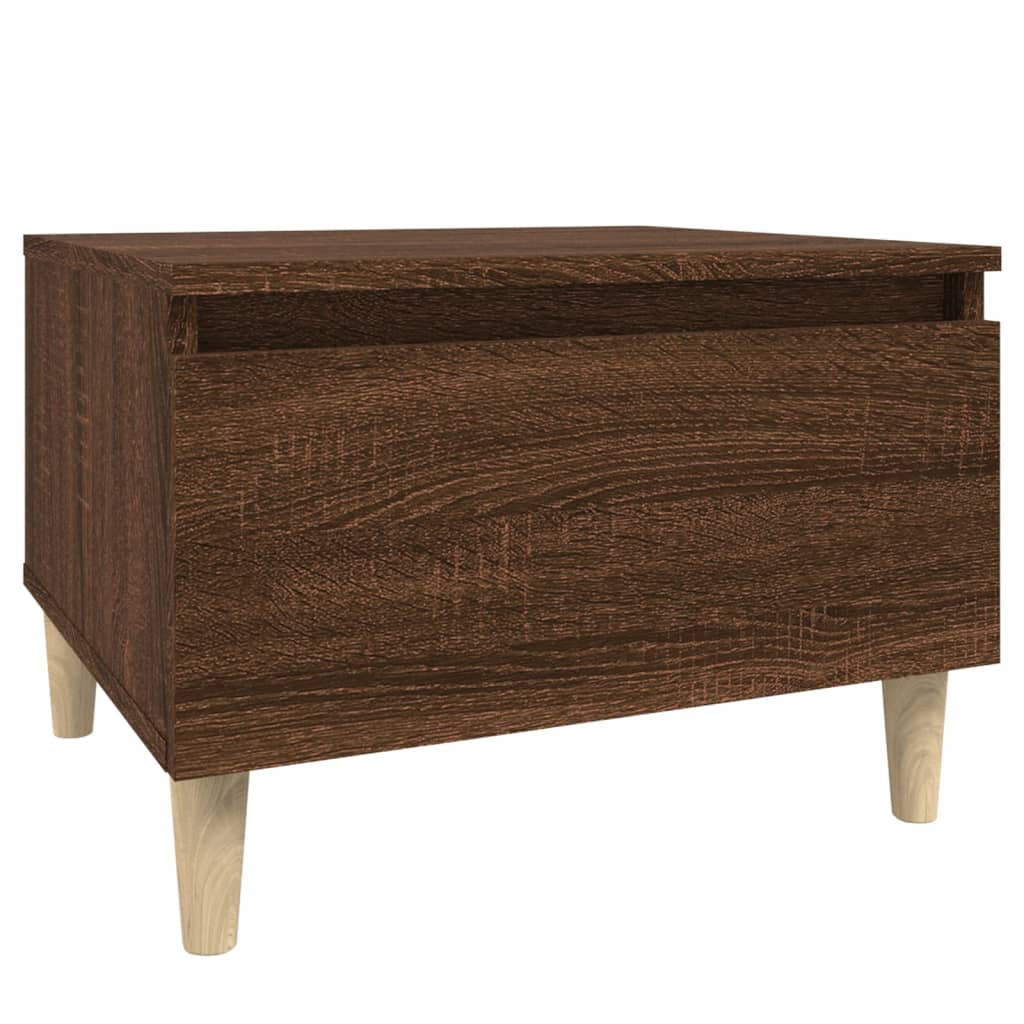 vidaXL Bijzettafel 50x46x35 cm bewerkt hout bruin eikenkleur