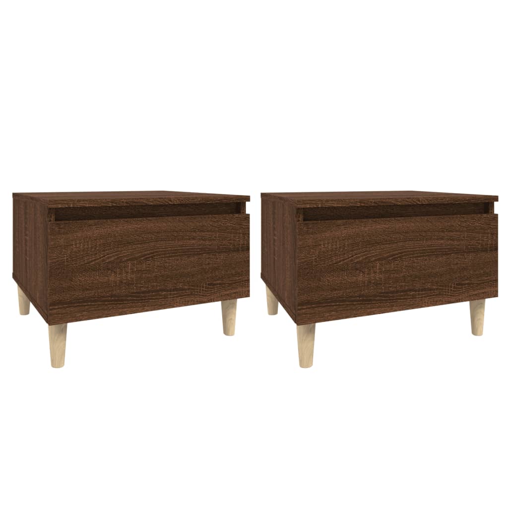 vidaXL Odkládací stolky 2 ks hnědý dub 50x46x35 cm kompozitní dřevo