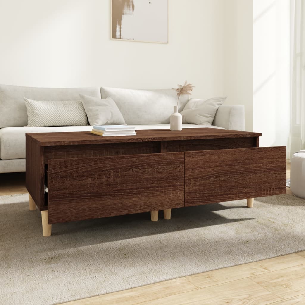 vidaXL Bijzettafels 2 st 50x46x35 cm bewerkt hout bruin eikenkleur afbeelding