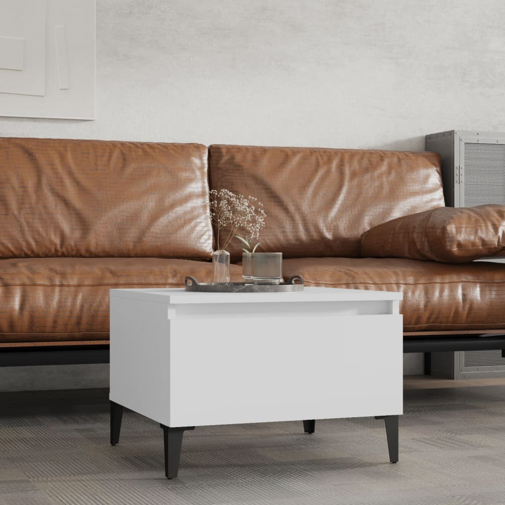 vida XL Beistelltisch Weiß 50x 46x 35 cm Holzwerkstoff