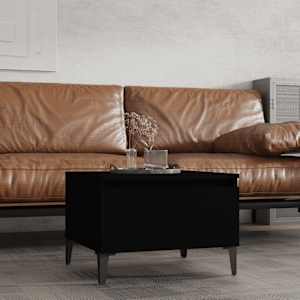 Stranska mizica črna 50x46x35 cm inženirski les