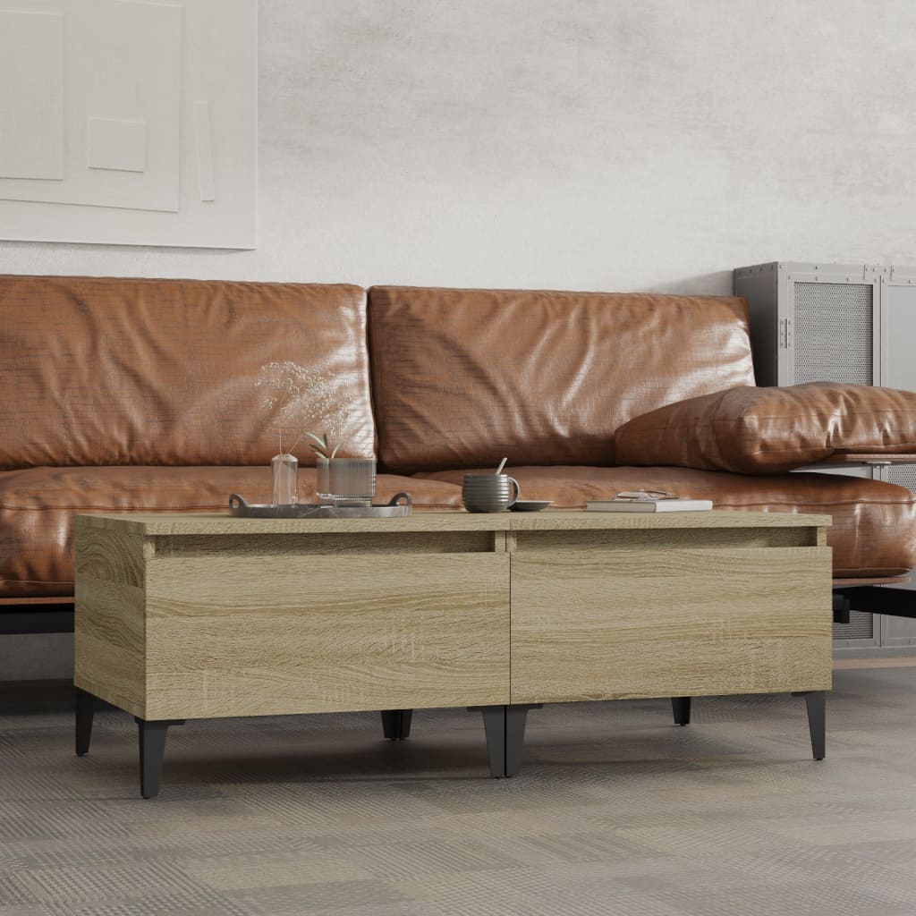 vida XL Beistelltische 2 Stk. Sonoma-Eiche 50x 46x 35 cm Holzwerkstoff