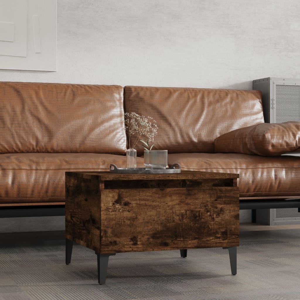 vida XL Beistelltisch Räuchereiche 50x 46x 35 cm Holzwerkstoff