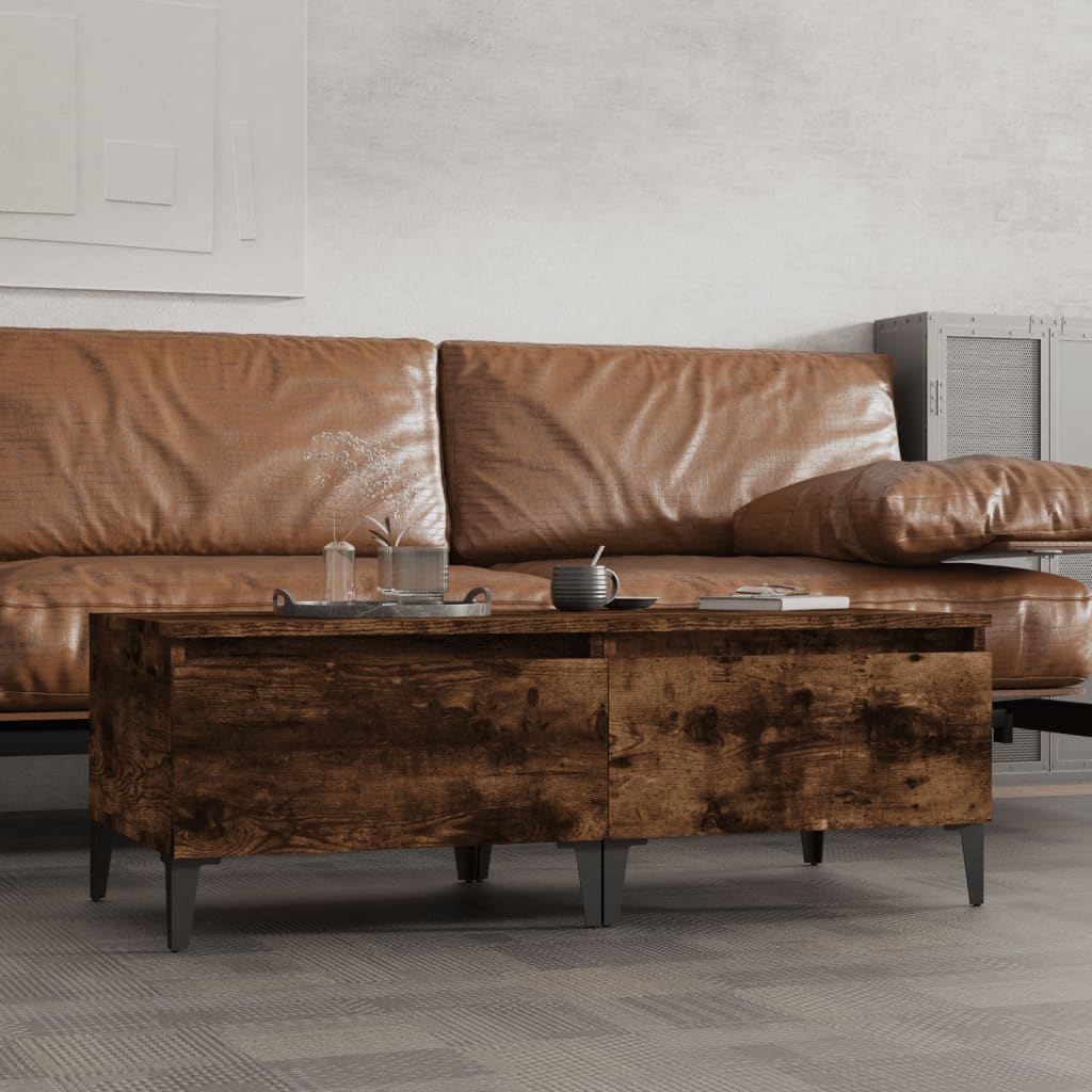 vida XL Beistelltische 2 Stk. Räuchereiche 50x 46x 35 cm Holzwerkstoff