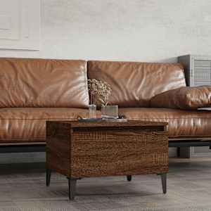 Stranska mizica rjavi hrast 50x46x35 cm inženirski les