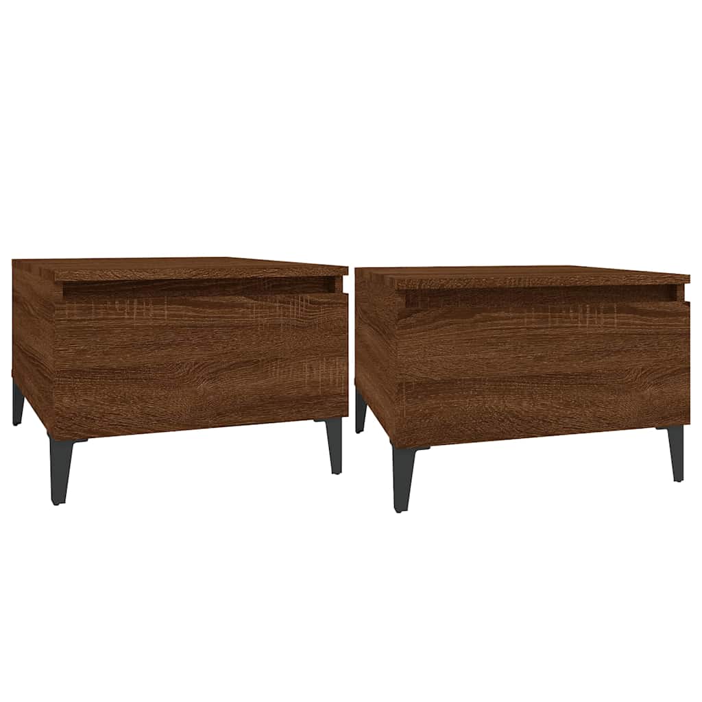 vidaXL Odkládací stolky 2 ks hnědý dub 50x46x35 cm kompozitní dřevo