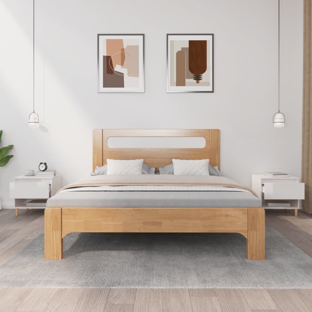 vidaXL Nachtkastjes 2 st 50x46x50 cm bewerkt hout hoogglans wit afbeelding