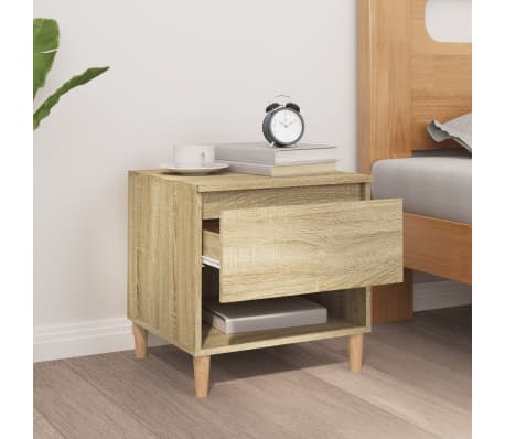 vidaXL Нощно шкафче дъб сонома 50x46x50 см инженерно дърво