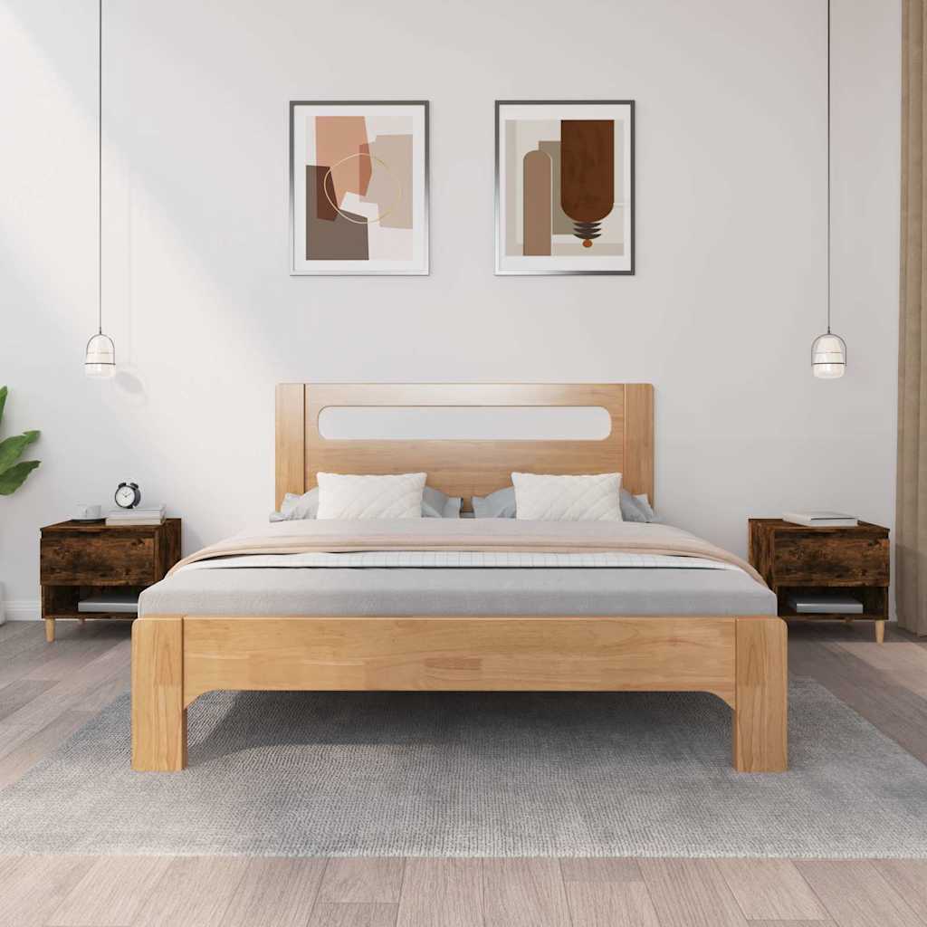 vidaXL sengeborde 2 stk. 50x46x50 cm konstrueret træ røget egetræ