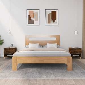 Nočna omarica 2 kosa dimljen hrast 50x46x50 cm inženirski les