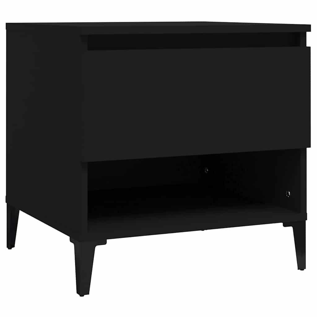E-shop vidaXL Bočný stolík čierny 50x46x50 cm spracované drevo