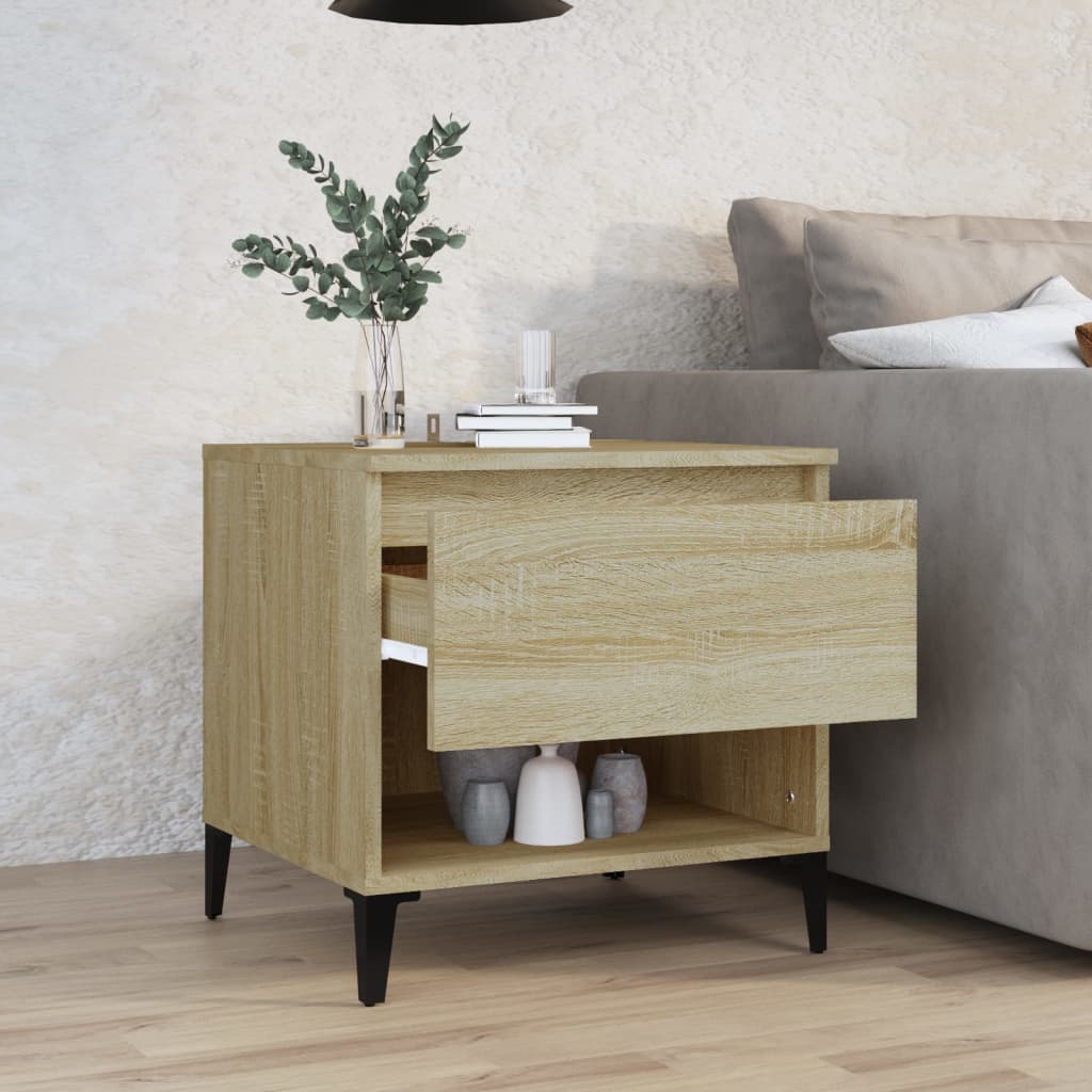 vidaXL Bijzettafel 50x46x50 cm bewerkt hout sonoma eikenkleurig afbeelding