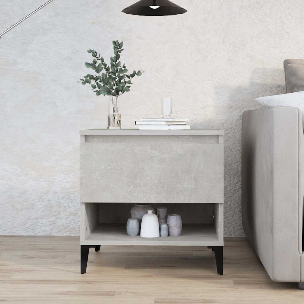 vidaXL Sidobord betonggrå 50x46x50 cm konstruerat trä