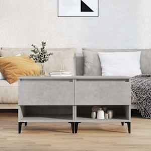 Stranska mizica 2 kosa betonsko siva 50x46x50 cm inženirski les