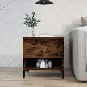 Stranska mizica dimljeni hrast 50x46x50 cm inženirski les