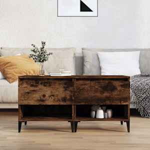 Stranska mizica 2 kosa dimljen hrast 50x46x50 cm inženirski les