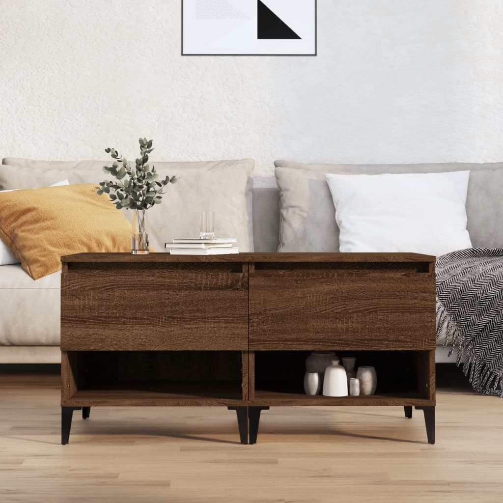 vida XL Beistelltische 2 Stk. Braun Eichen-Optik 50x 46x 50 cm