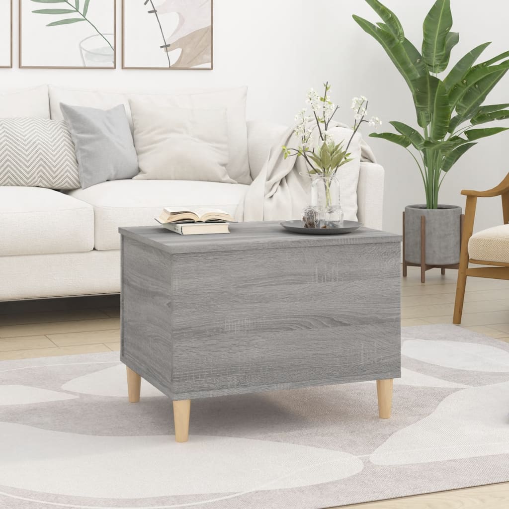 vidaXL Salontafel 60x44,5x45 cm bewerkt hout grijs sonoma eikenkleurig afbeelding