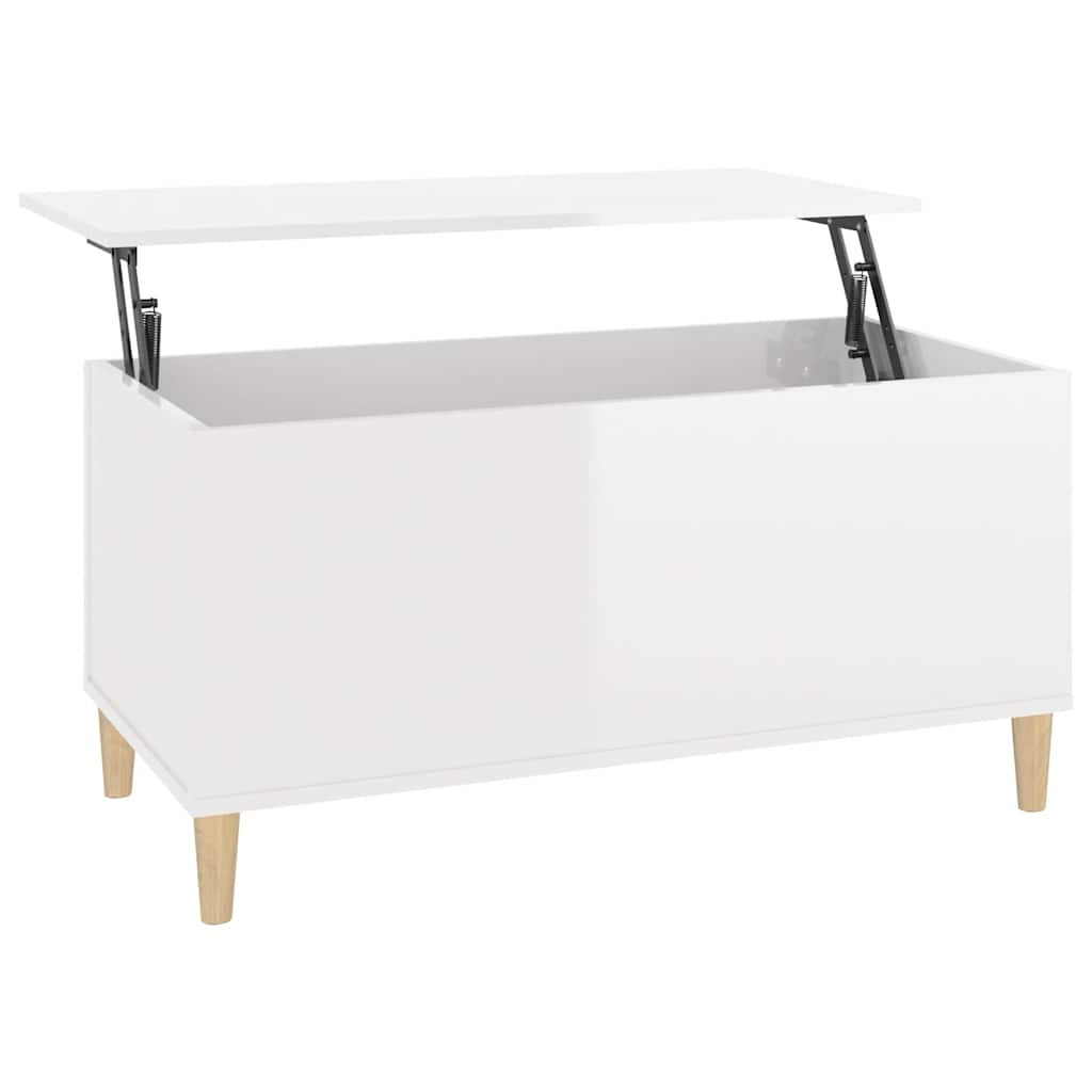 vidaXL Konferenční stolek lesklý bílý 90x44,5x45 cm kompozitní dřevo