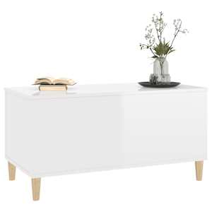 Konferenční stolek lesklý bílý 90x44,5x45 cm kompozitní dřevo - obrázek 4