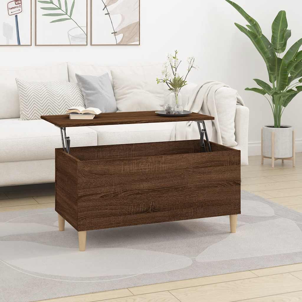 vida XL Couchtisch Braun Eichen-Optik 90x 44,5x 45 cm Holzwerkstoff