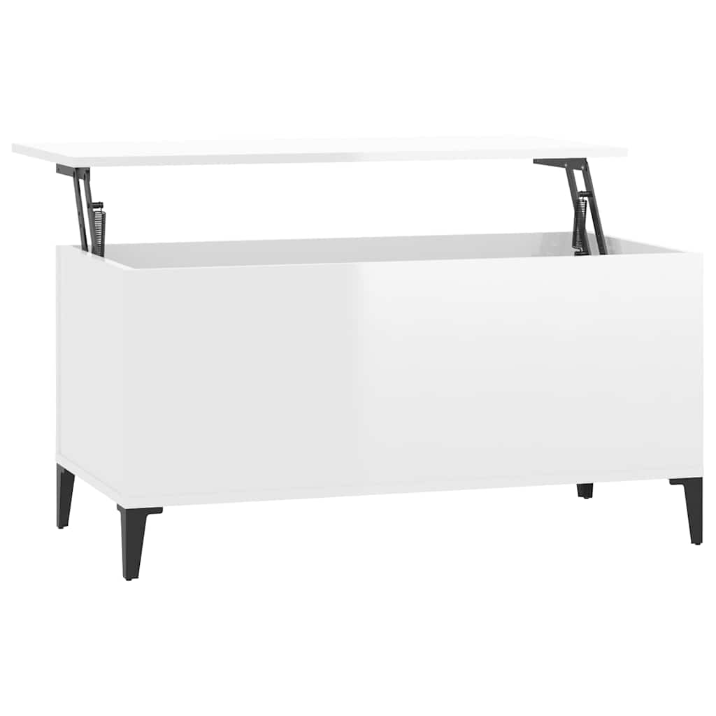 vidaXL Konferenční stolek lesklý bílý 90x44,5x45 cm kompozitní dřevo