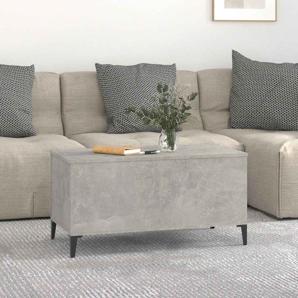 vidaXL Salontafel 90x44,5x45 cm bewerkt hout betongrijs afbeelding