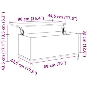Konferenční stolek kouřový dub 90x44,5x45 cm kompozitní dřevo - obrázek 10