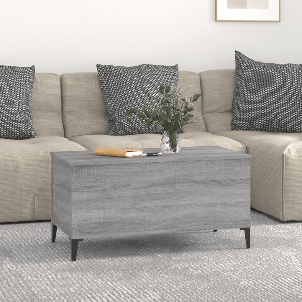 vidaXL szürke sonoma színű szerelt fa dohányzóasztal 90x44,5x45 cm
