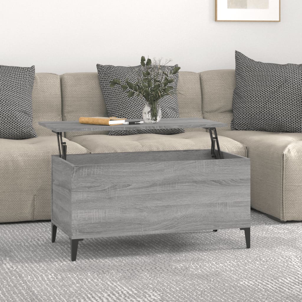 vidaXL Table basse Sonoma gris 90x44,5x45 cm Bois d'ingénierie