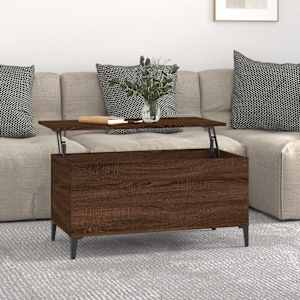 Klubska mizica rjavi hrast 90x44,5x45 cm inženirski les