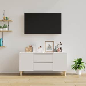 TV skříňka bílá 102x44,5x50 cm kompozitní dřevo - obrázek 3