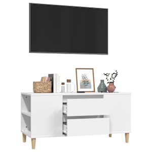 TV skříňka bílá 102x44,5x50 cm kompozitní dřevo - obrázek 5
