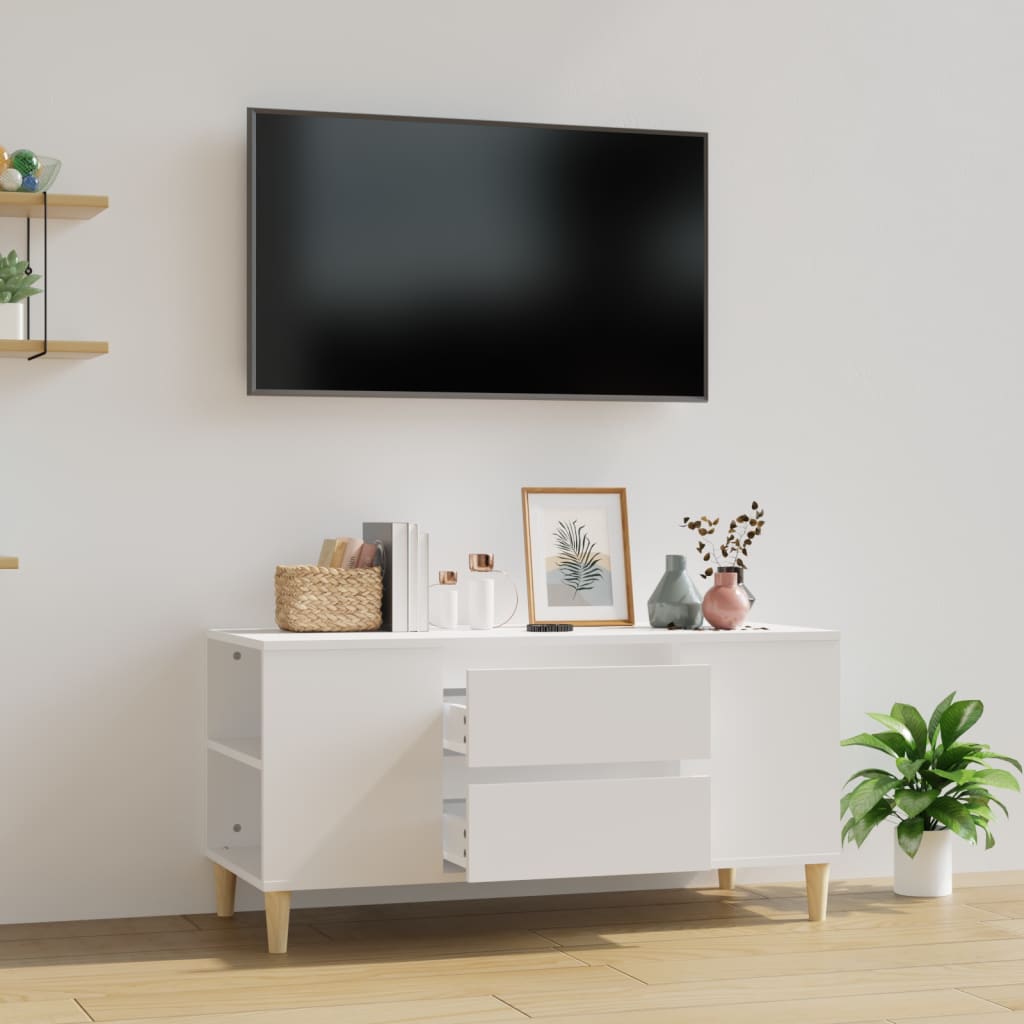 vida XL TV-Schrank Weiß 102x 44,5x 50 cm Holzwerkstoff