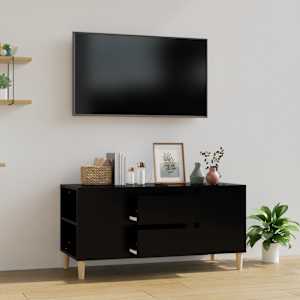 TV skříňka černá 102x44,5x50 cm kompozitní dřevo - obrázek 1