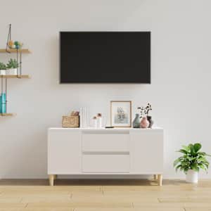 TV skříňka bílá vysoký lesk 102 x 44,5 x 50 cm kompozitní dřevo - obrázek 3