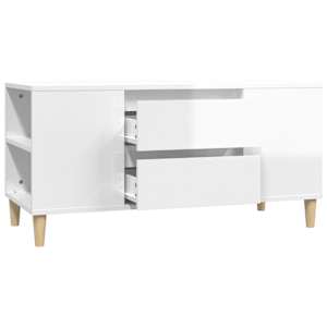 TV skříňka bílá vysoký lesk 102 x 44,5 x 50 cm kompozitní dřevo - obrázek 6