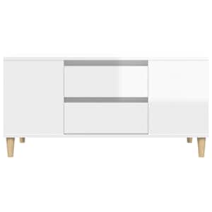 TV skříňka bílá vysoký lesk 102 x 44,5 x 50 cm kompozitní dřevo - obrázek 7