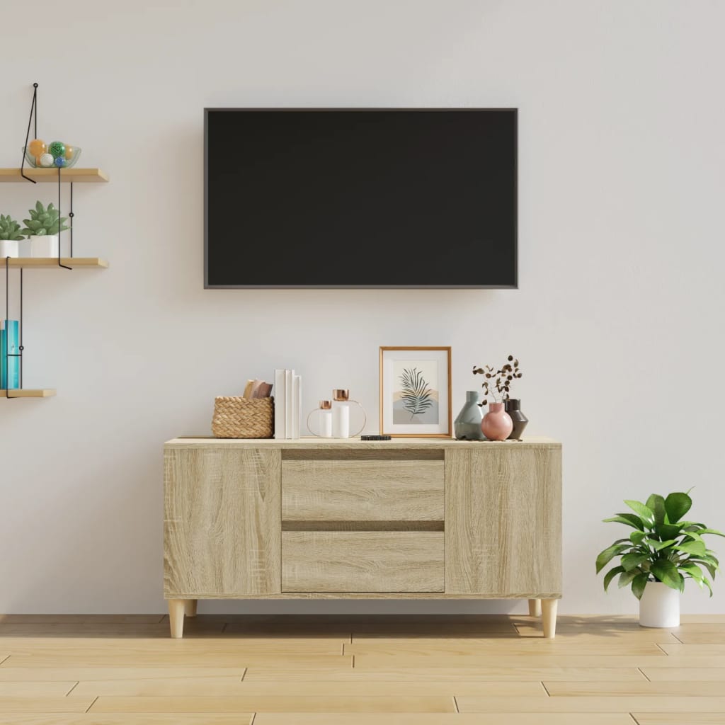 vidaXL Comodă TV, stejar sonoma, 102x44,5x50 cm, lemn prelucrat